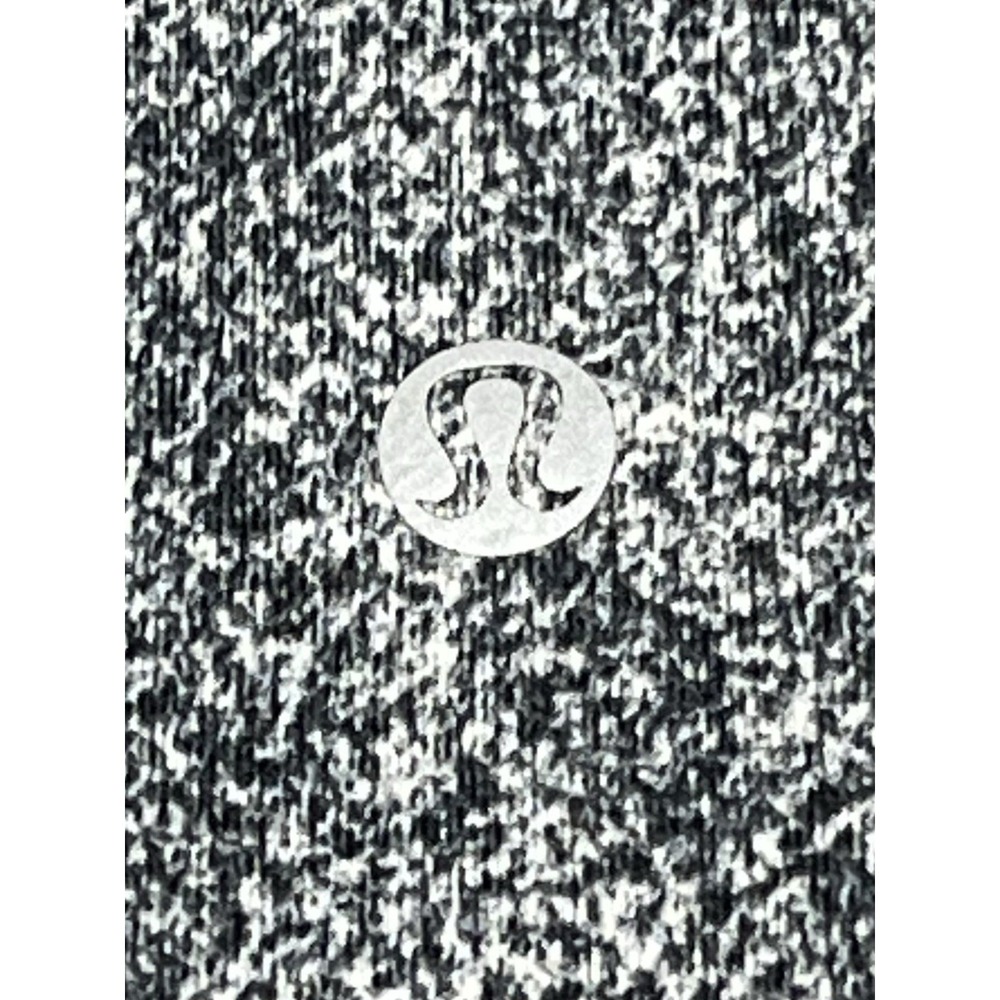 Lululemon Pace Rival Crop Leggings "Line Up White Black" Luxtreme Fabric Sz 8